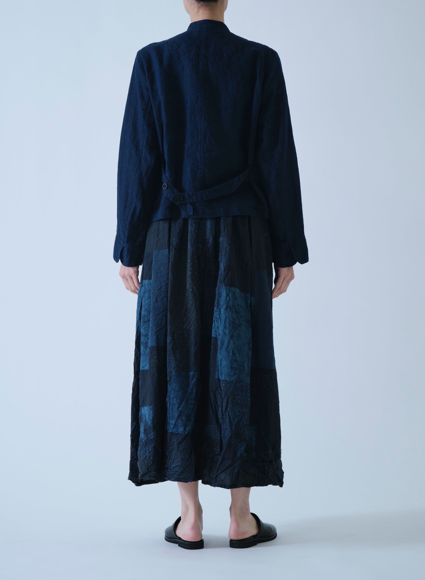 Pas de Calais Linen Indigo Chambray Jacket Navy-Pas De Calais-Thistle Hill