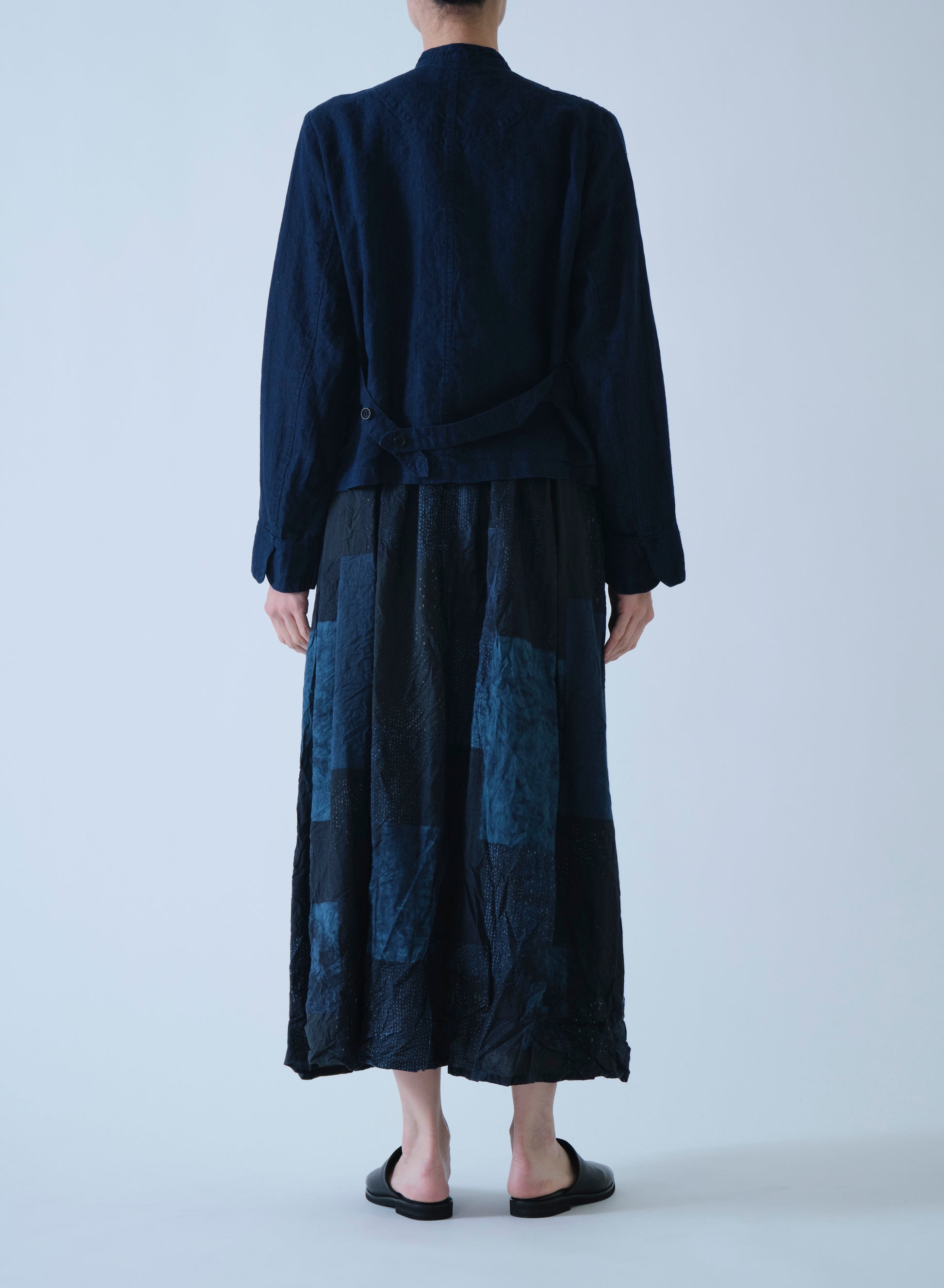 Pas de Calais Linen Indigo Chambray Jacket Navy-Pas De Calais-Thistle Hill