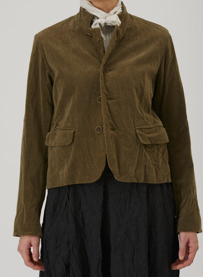 Pas De Calais Brushed Cotton Tailored Jacket Khaki-Pas De Calais-Thistle Hill