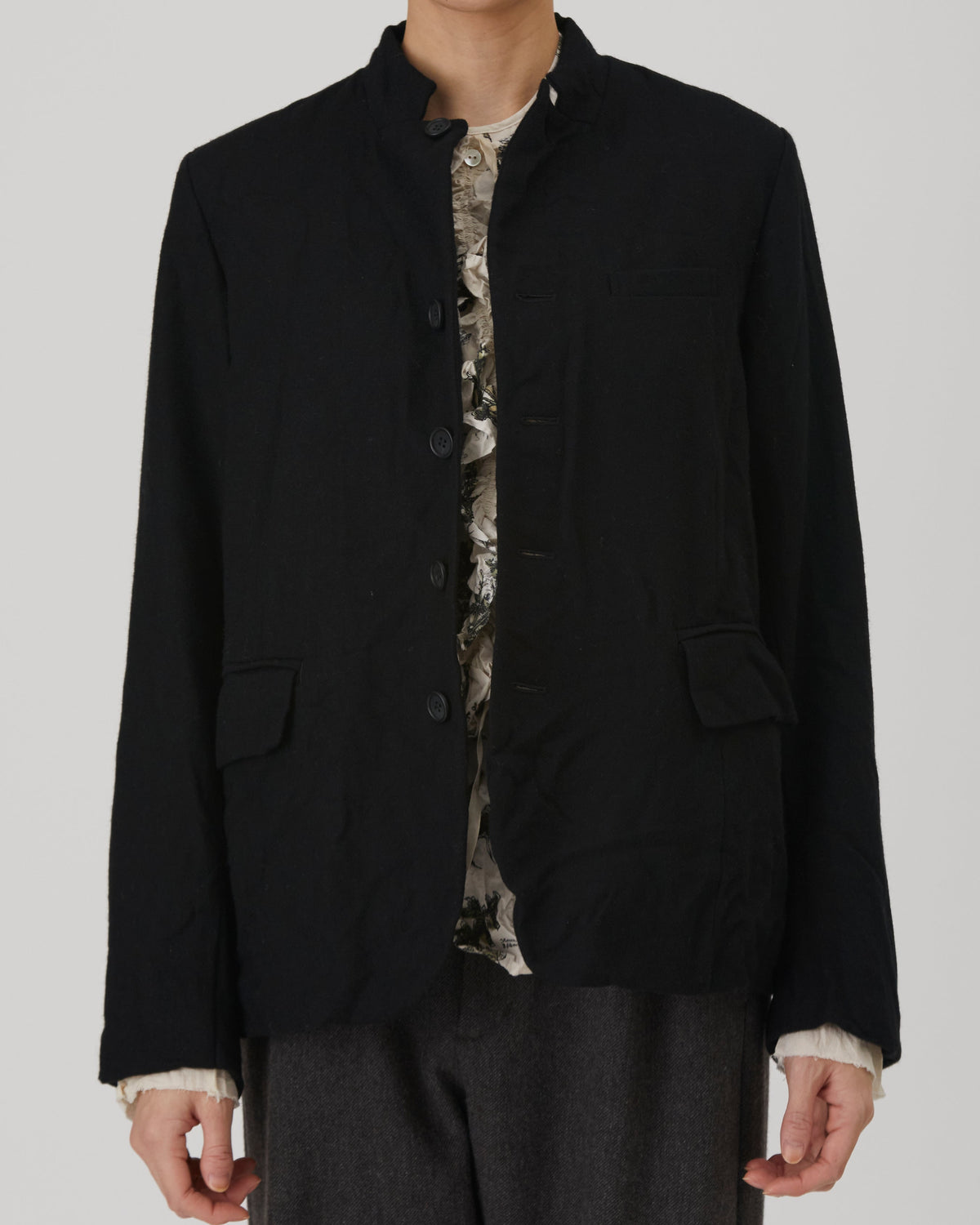 Pas De Calais Eco Wool Premium Tweed Tailored Jacket Black-Pas De Calais-Thistle Hill