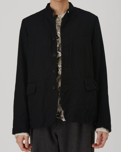 Pas De Calais Eco Wool Premium Tweed Tailored Jacket Black-Pas De Calais-Thistle Hill