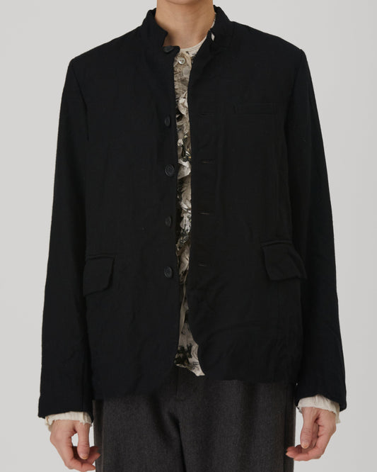 Pas De Calais Eco Wool Premium Tweed Tailored Jacket Black-Pas De Calais-Thistle Hill