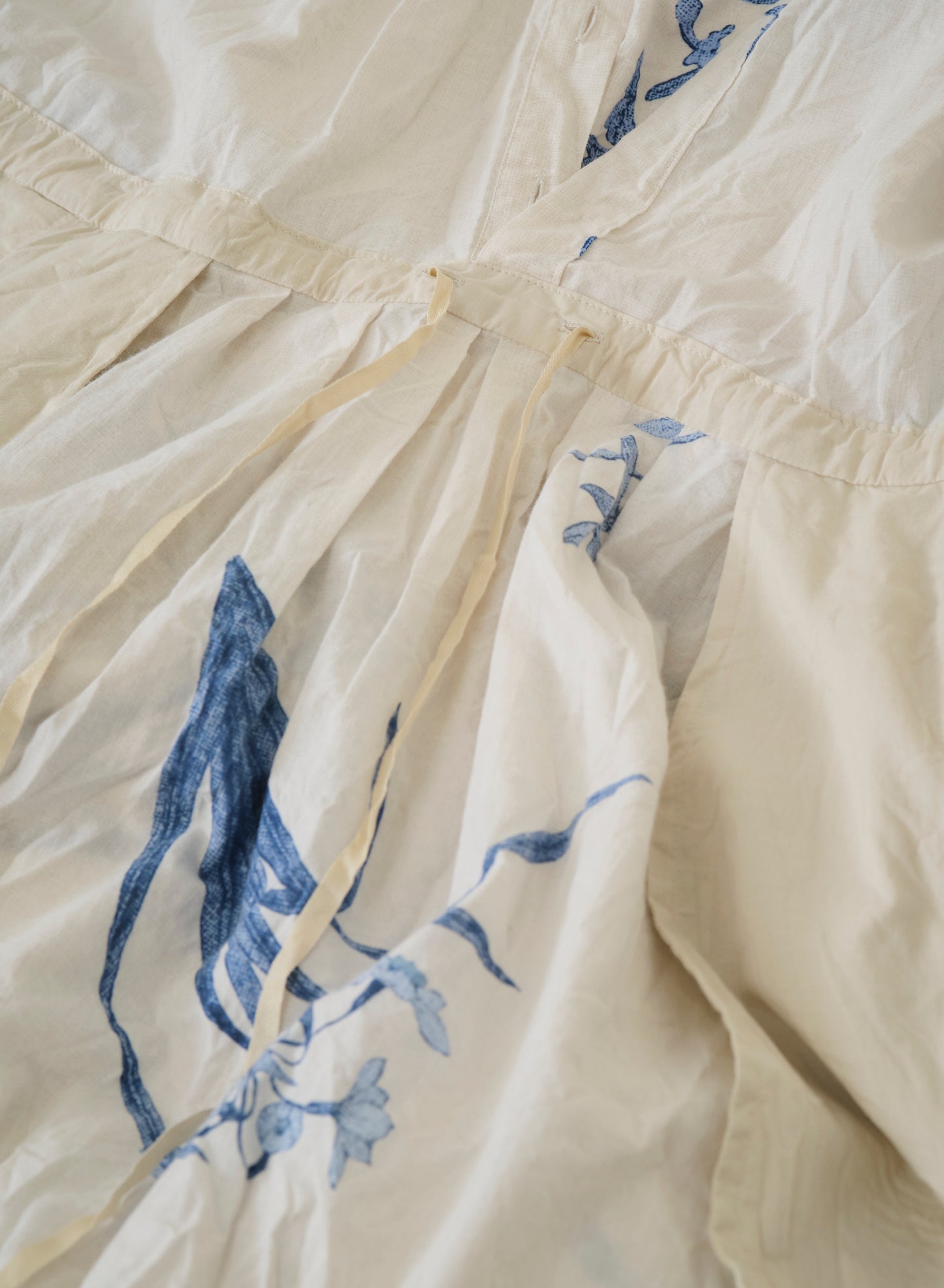 Pas de Calais Japonism Flower Print Dress Ivory-Pas De Calais-Thistle Hill