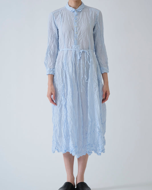 Pas de Calais Washed Cotton Crinkle Dress Saxe Blue-Pas De Calais-Thistle Hill