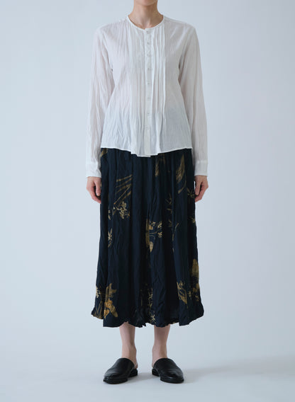 Pas de Calais Organic Cotton Chambray Long Sleeve Blouse White-Pas De Calais-Thistle Hill