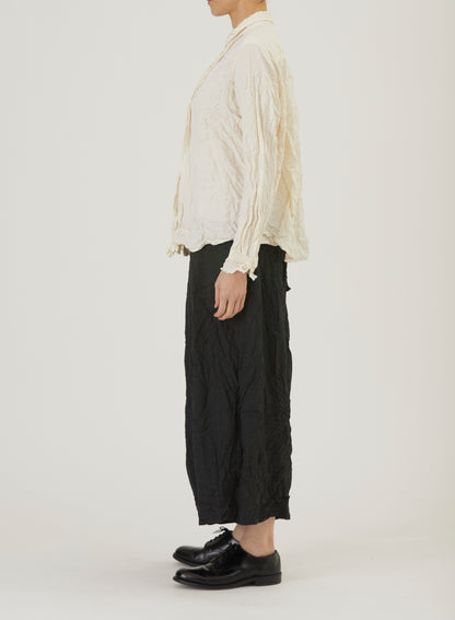 Pas De Calais Brushed Crinkle Pin-Tuck Blouse Ivory-Pas De Calais-Thistle Hill