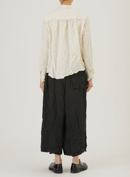 Pas De Calais Brushed Crinkle Pin-Tuck Blouse Ivory-Pas De Calais-Thistle Hill