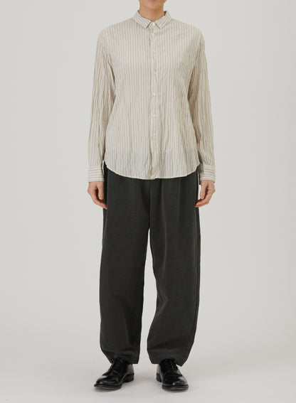 Pas De Calais Organic Cotton Dobby Stripe Standard Shirt Ivory-Pas De Calais-Thistle Hill