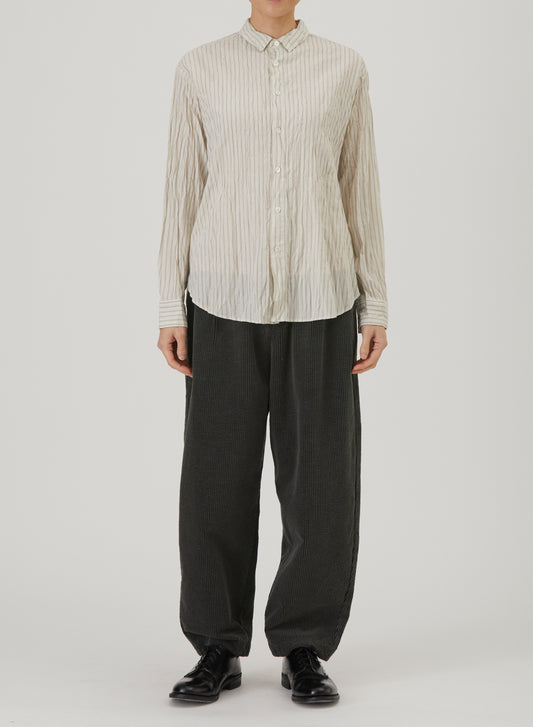 Pas De Calais Organic Cotton Dobby Stripe Standard Shirt Ivory-Pas De Calais-Thistle Hill