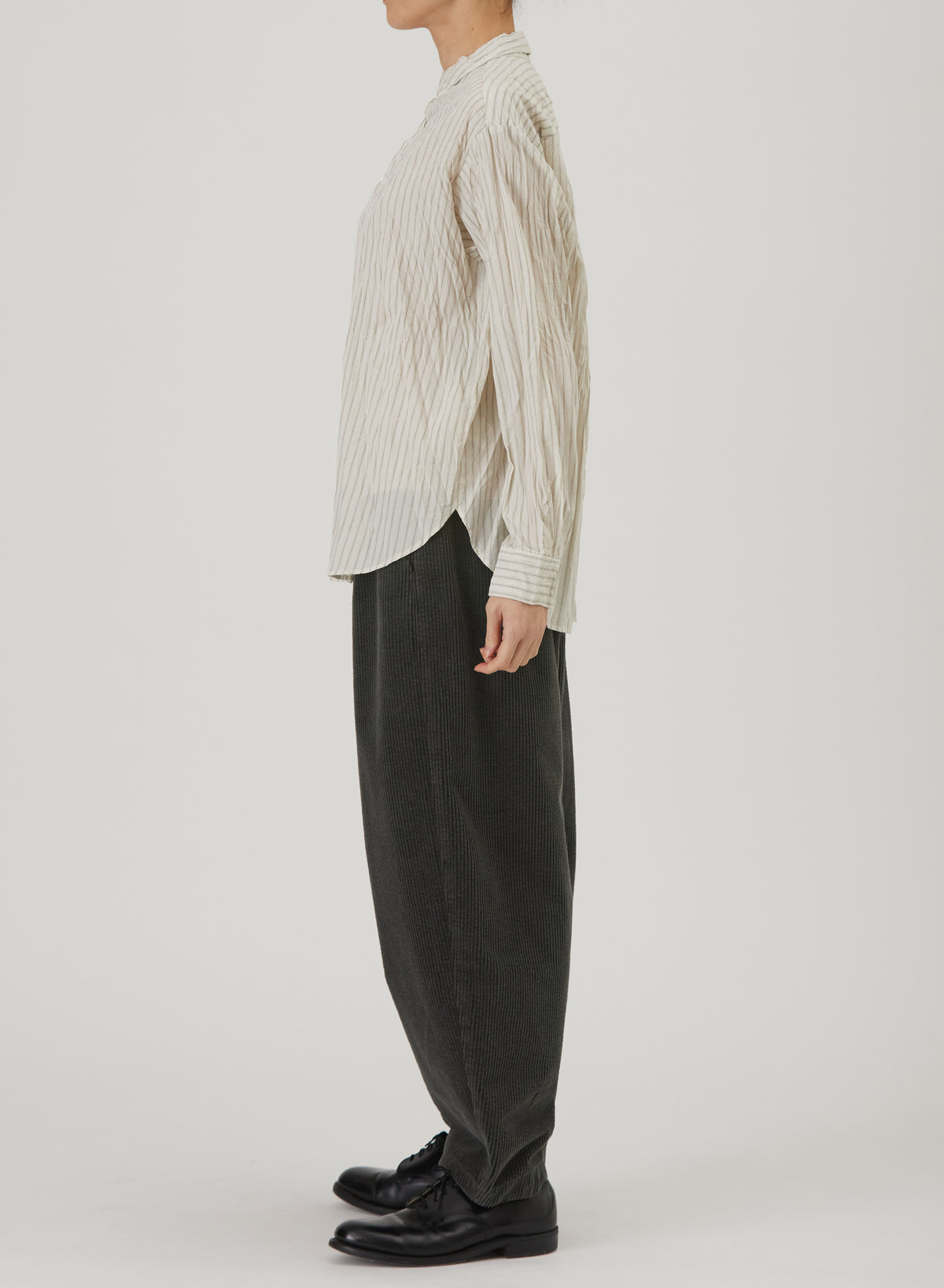 Pas De Calais Organic Cotton Dobby Stripe Standard Shirt Ivory-Pas De Calais-Thistle Hill