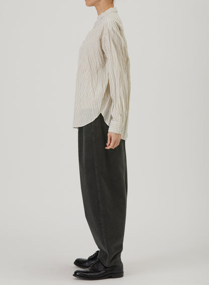 Pas De Calais Organic Cotton Dobby Stripe Standard Shirt Ivory-Pas De Calais-Thistle Hill