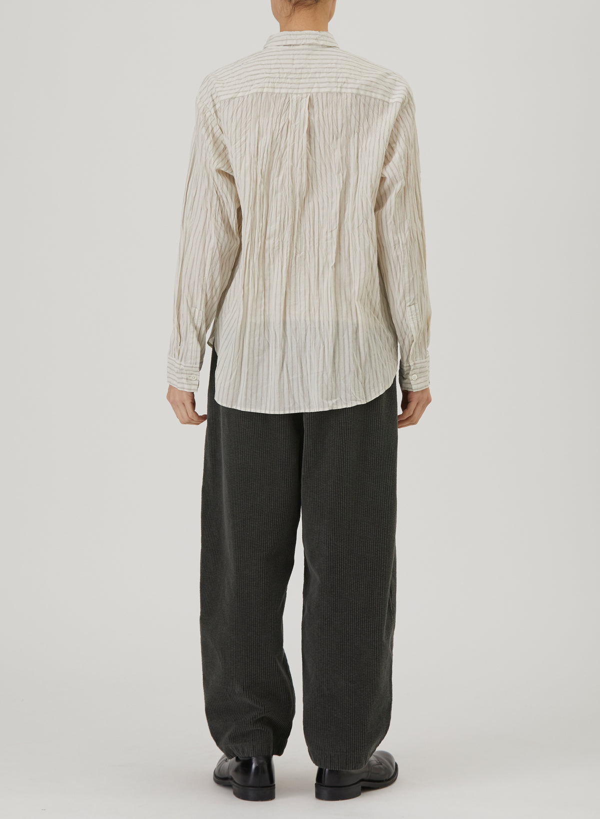 Pas De Calais Organic Cotton Dobby Stripe Standard Shirt Ivory-Pas De Calais-Thistle Hill