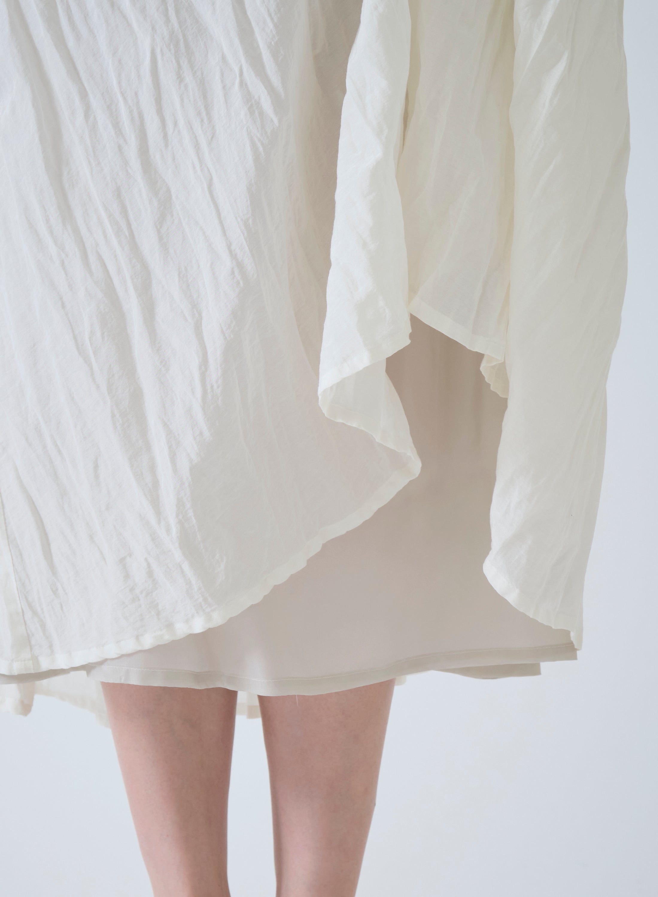 Pas de Calais Cotton Silk Lawn Tuck & Gather Skirt Ivory – Thistle