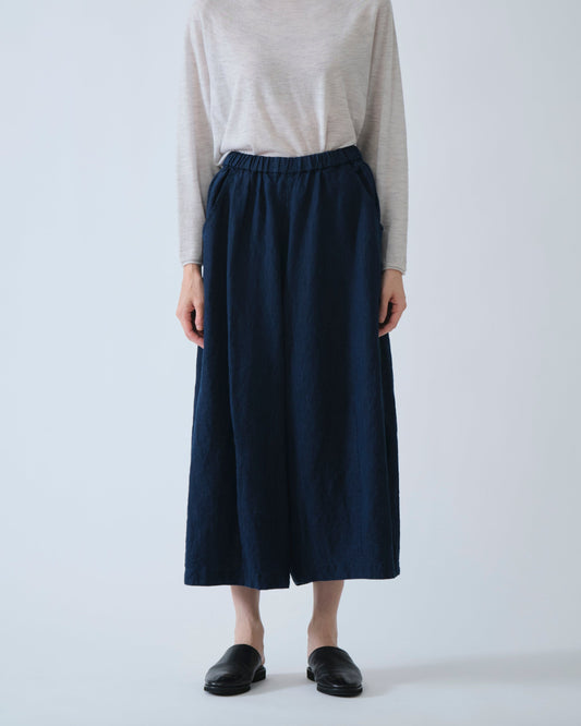 Pas de Calais Linen Indigo Chambray Pants Navy-Pas De Calais-Thistle Hill