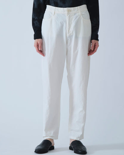 Pas de Calais High Density Plain Weave Loose Slim Pants Off White-Pas De Calais-Thistle Hill