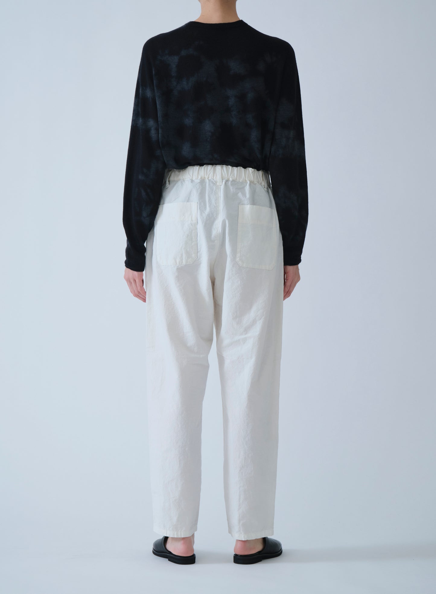 Pas de Calais High Density Plain Weave Loose Slim Pants Off White-Pas De Calais-Thistle Hill