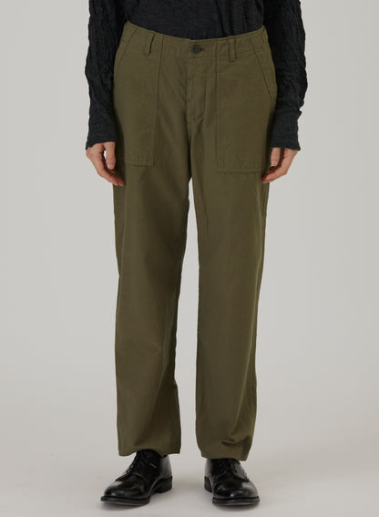 Pas De Calais Brushed Cotton Back Satin Baker Pants Khaki-Pas De Calais-Thistle Hill