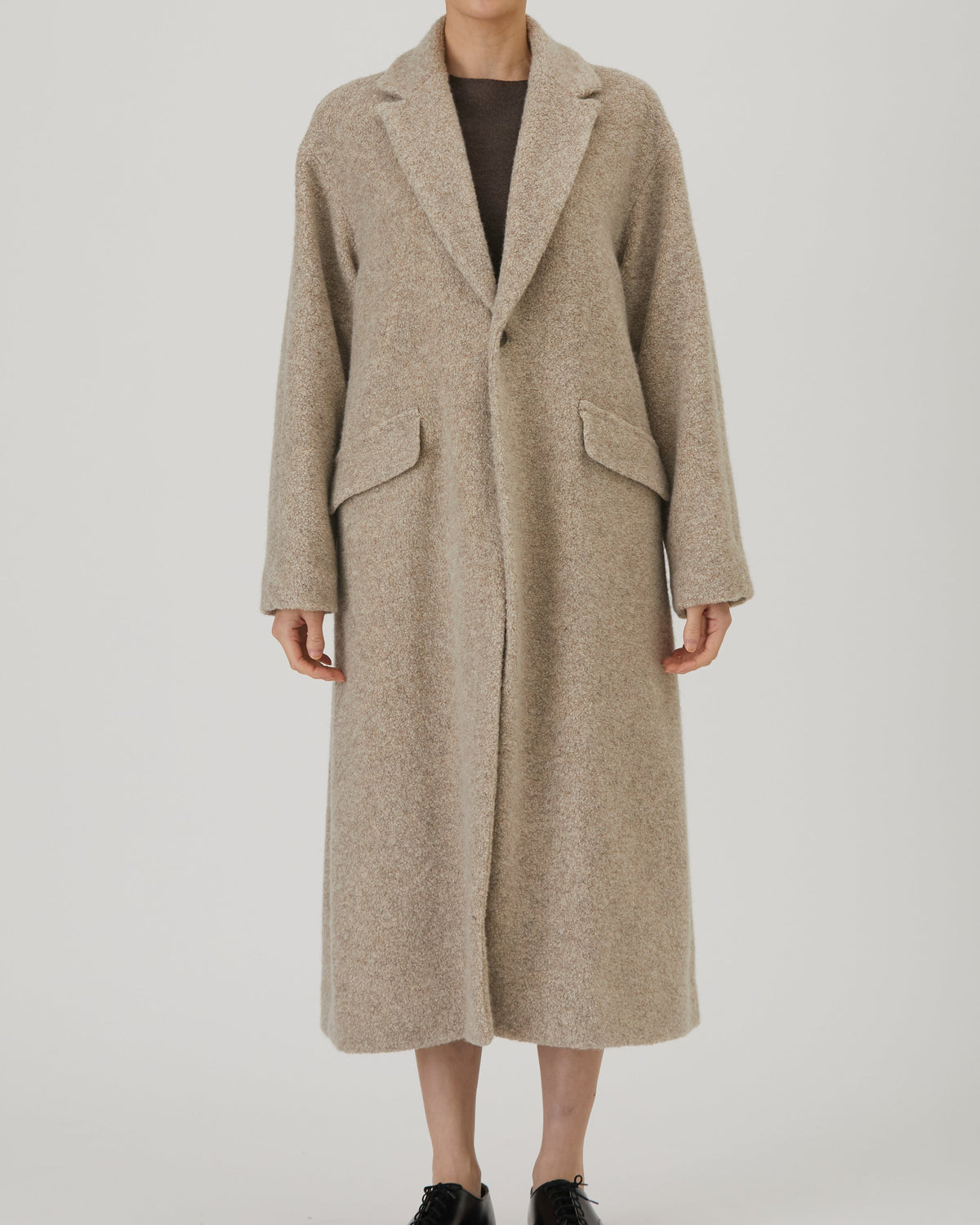 Pas De Calais Relax Cashmere Oversized Long Coat Beige-Pas De Calais-Thistle Hill