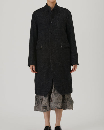 Pas De Calais Wool Linen Chesterfield Coat Charcoal-Pas De Calais-Thistle Hill