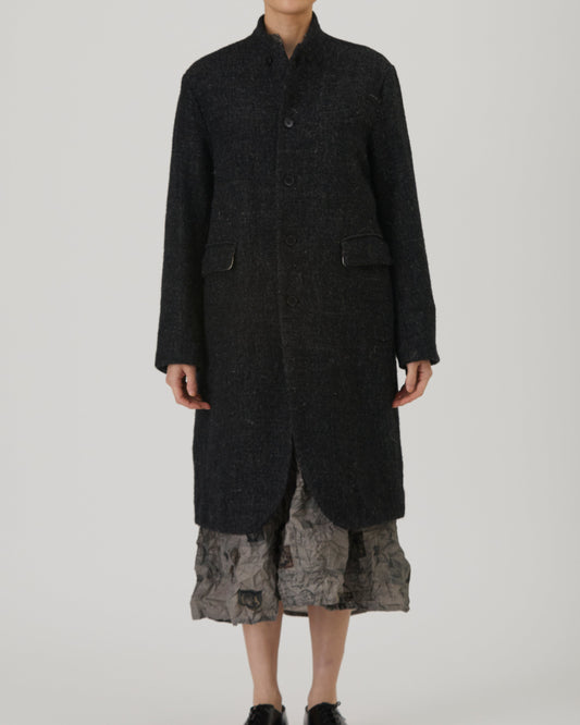 Pas De Calais Wool Linen Chesterfield Coat Charcoal-Pas De Calais-Thistle Hill