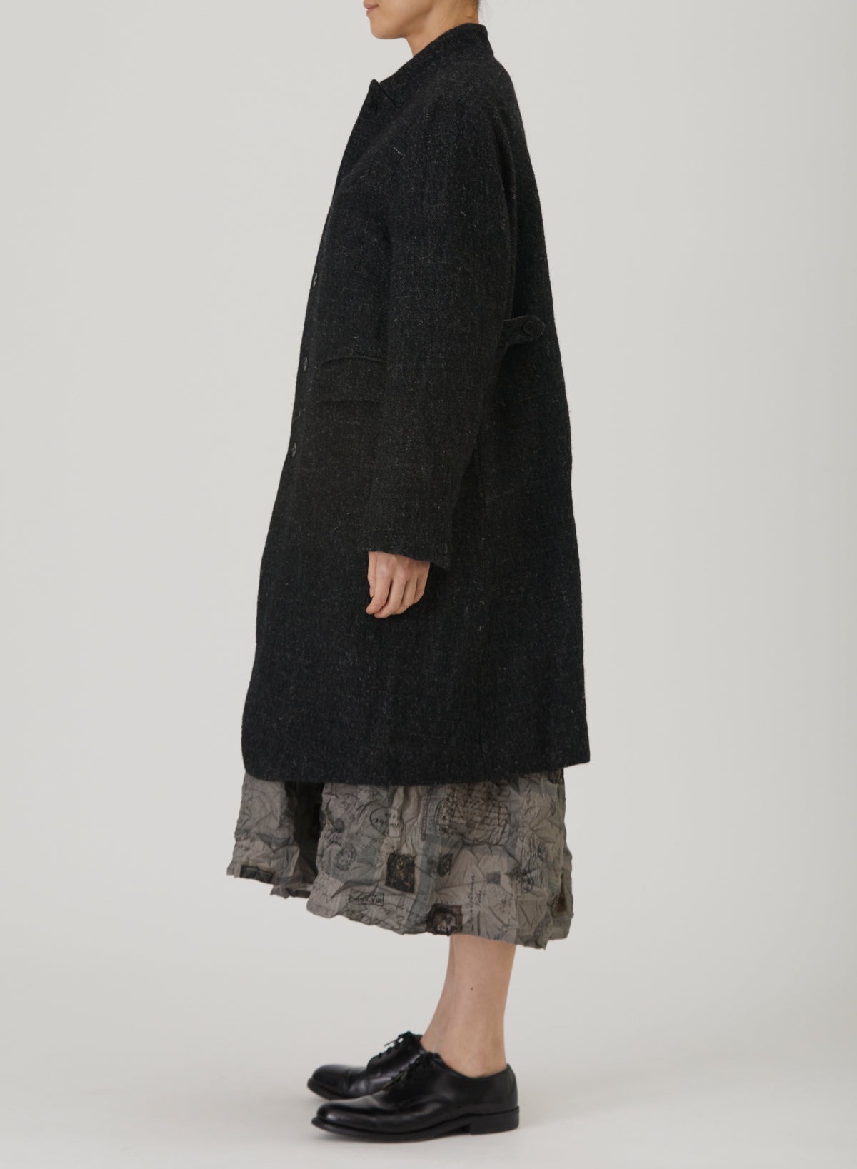 Pas De Calais Wool Linen Chesterfield Coat Charcoal-Pas De Calais-Thistle Hill