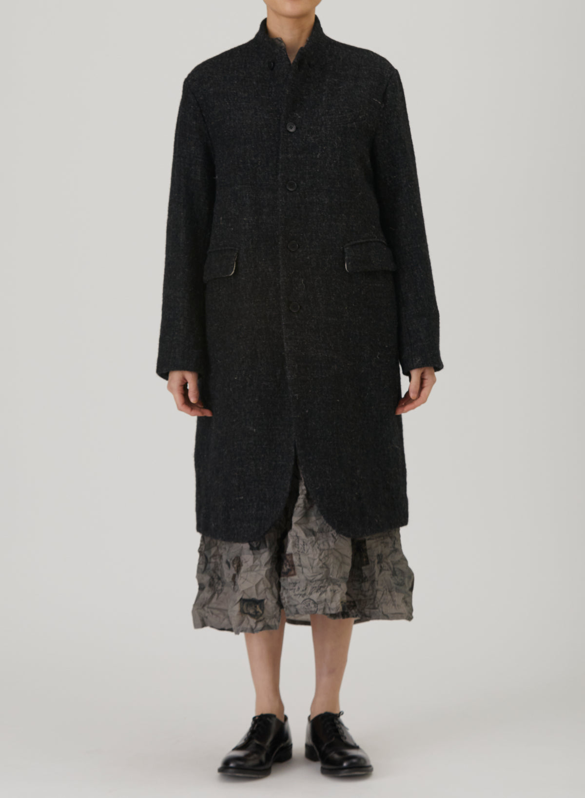 Pas De Calais Wool Linen Chesterfield Coat Charcoal-Pas De Calais-Thistle Hill