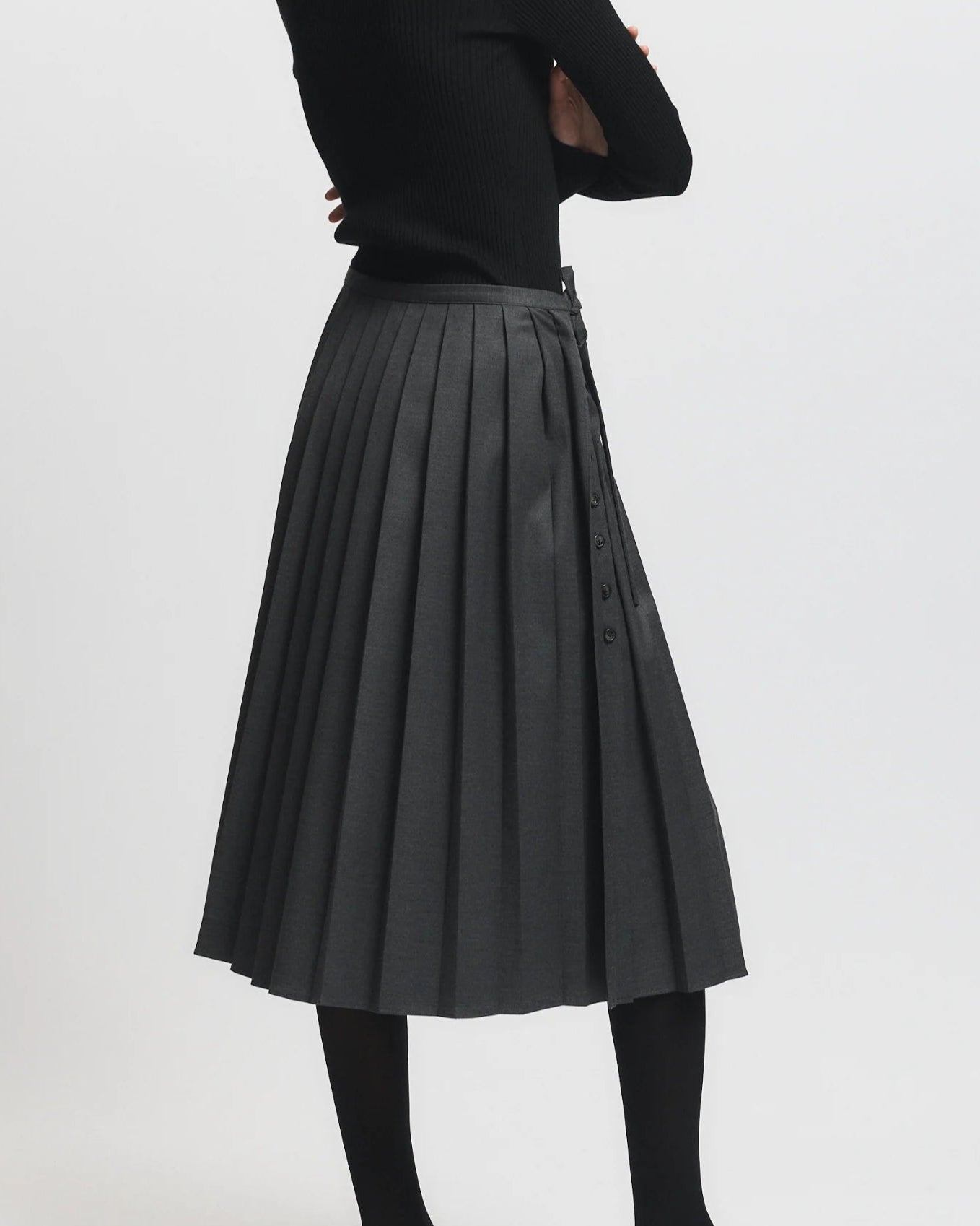 Saint Art Fabian Plated Skirt Dark Grey-Saint Art-Thistle Hill