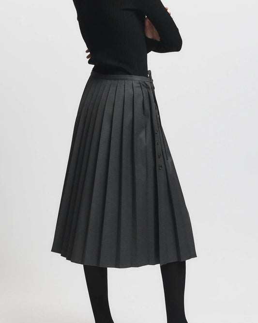 Saint Art Fabian Plated Skirt Dark Grey-Saint Art-Thistle Hill