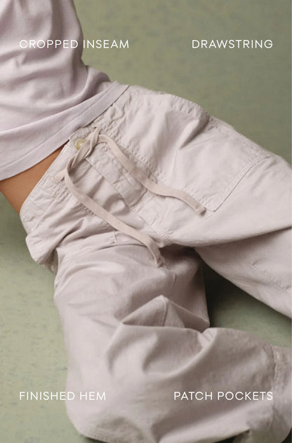 AMO Easy Drawstring Slouch Crop Grey Quartz-AMO-Thistle Hill
