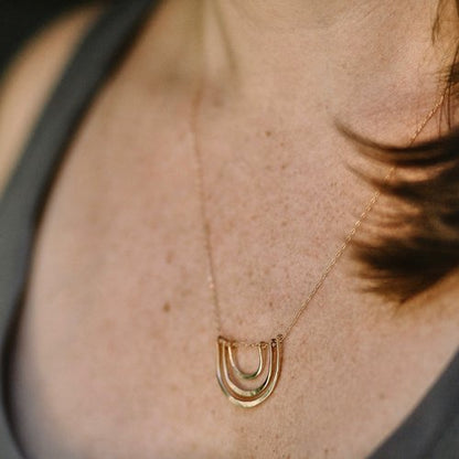 Carolyn Keys Triple Arc Necklace Gold-Carolyn Keys-Thistle Hill