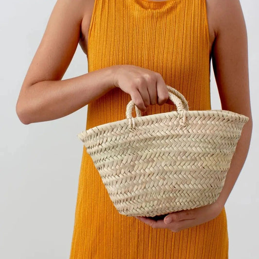 Mini French Market Tote Basket Bag