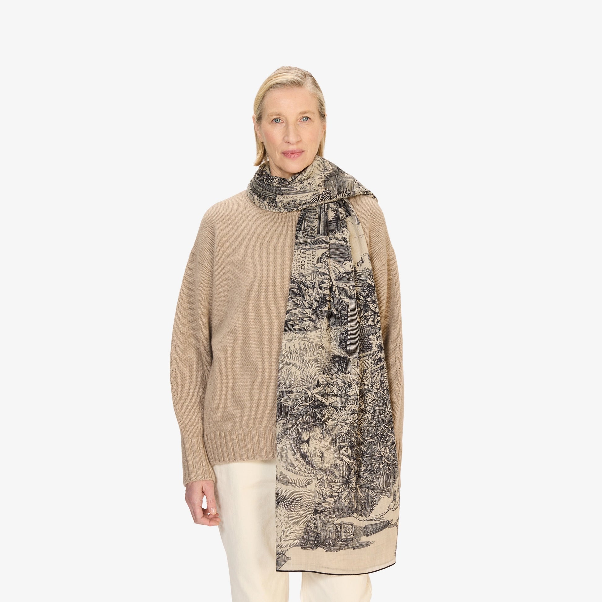Inoui Editions Scarf 100 Wool Silk Piranesi Black-Inoui Editions-Thistle Hill