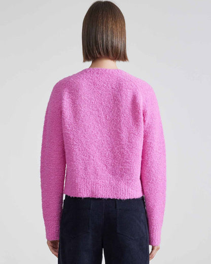 Apiece Apart Liisa Textured Crop Sweater Rose