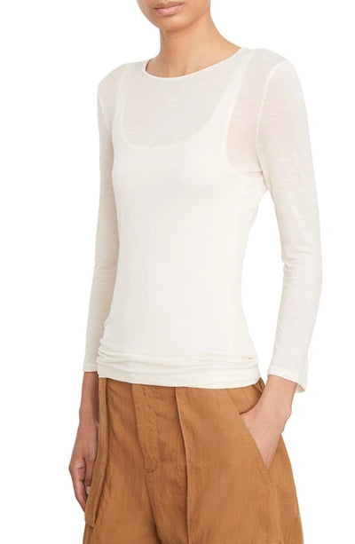 Vince Sheer 3/4 Sleeve Crew Sweater Feather Combo-Vince-Thistle Hill