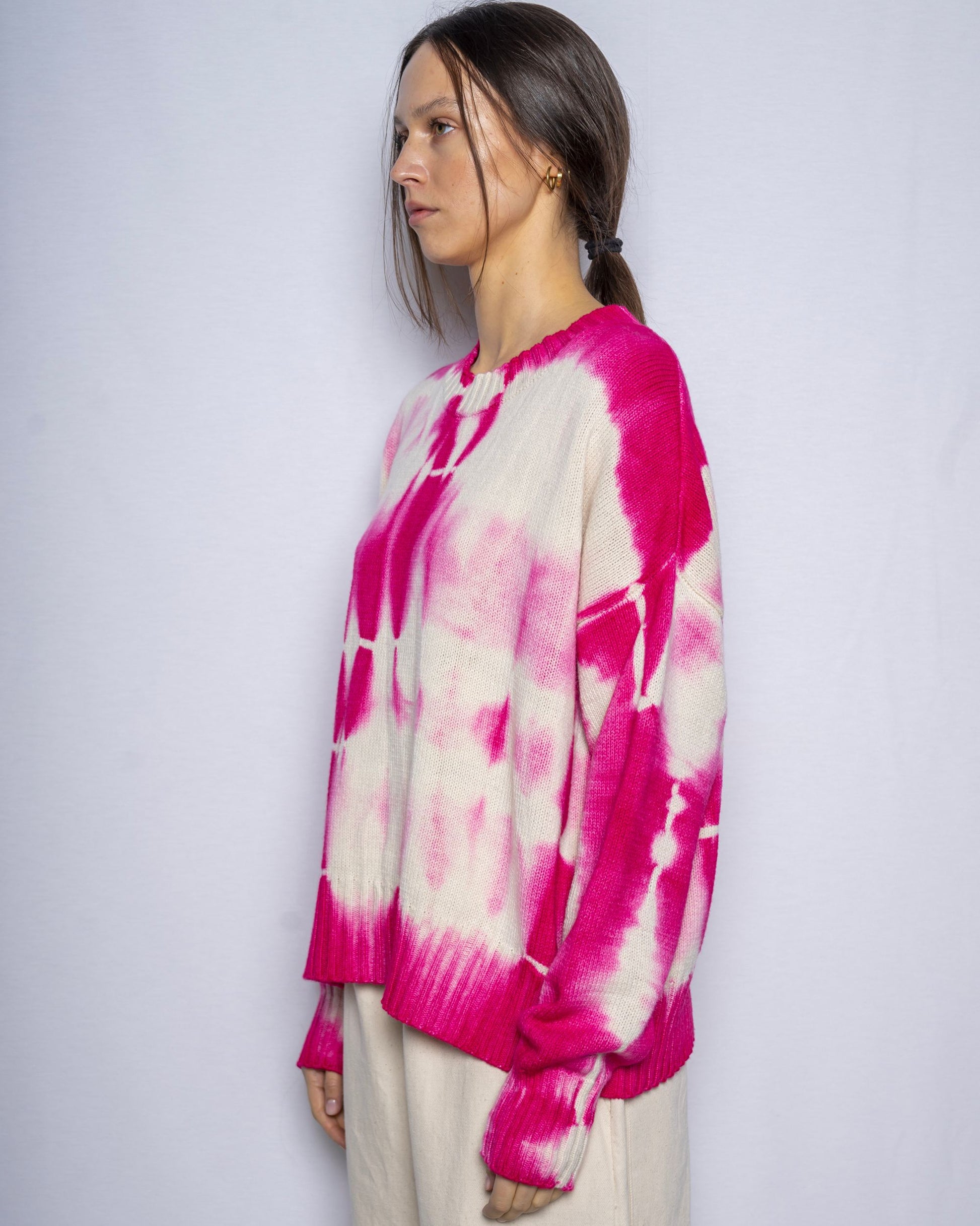 MJ Watson Shibori Round Neck Pullover Pink-MJ Watson-Thistle Hill