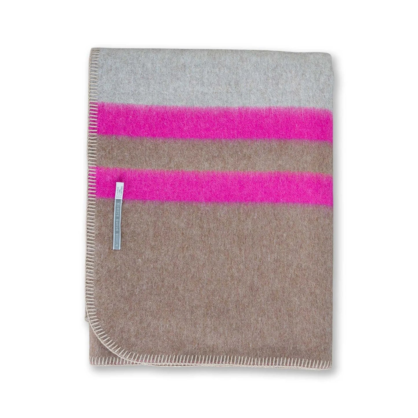 Alicia Adams Alpaca Field Blanket Light Taupe, Tobacco & Shocking Pink-Alicia Adams Alpaca-Thistle Hill