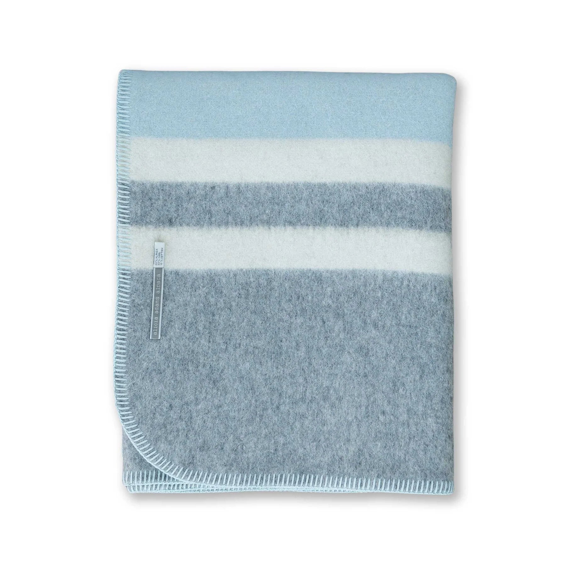 Alicia Adams Alpaca Field Blanket Light Blue, Light Grey, & Ivory-Alicia Adams Alpaca-Thistle Hill