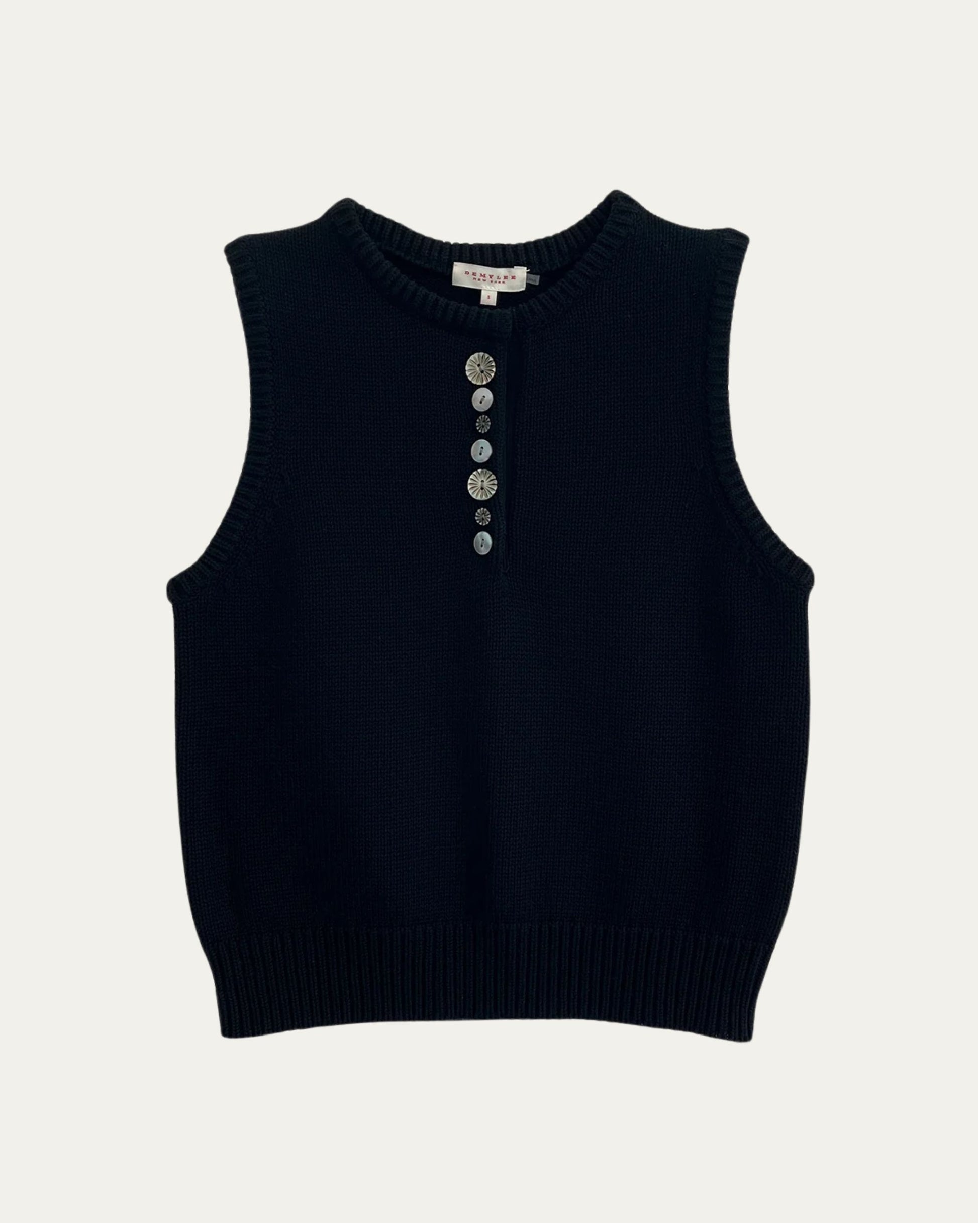 Demylee Minivera Organic Cotton Vest Black-Demylee-Thistle Hill