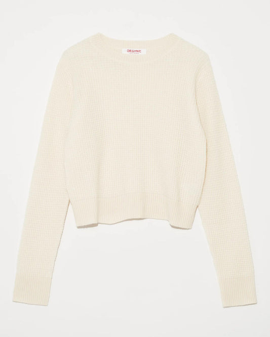 Organic by John Patrick Cora Cashmere Thermal Pullover Ivory