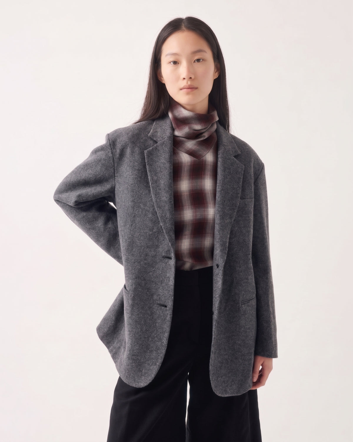 Sayaka Davis Two Button Blazer Grey-Sayaka Davis-Thistle Hill