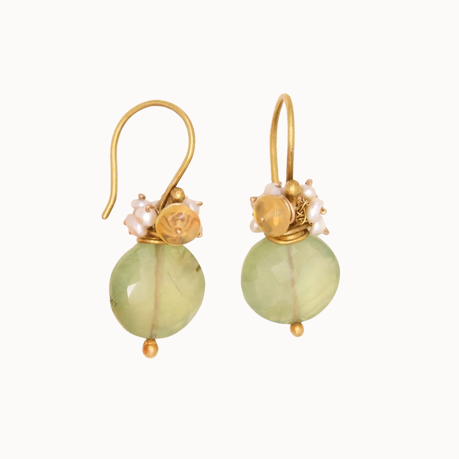 River Song Pehnite Coin Fringe Earrings-River Song-Thistle Hill