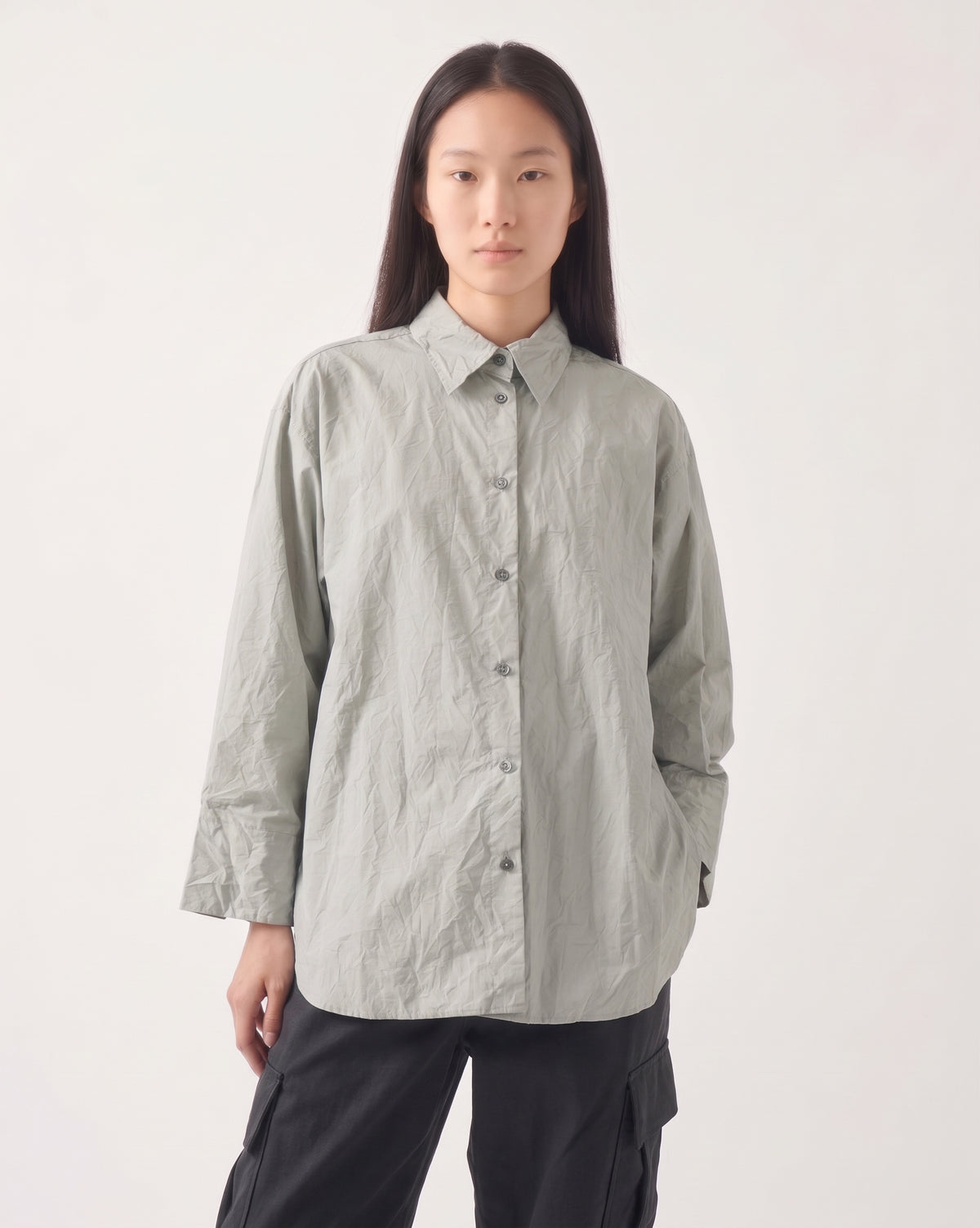 Sayaka Davis Crinkled Oversized Shirt Moon Grey