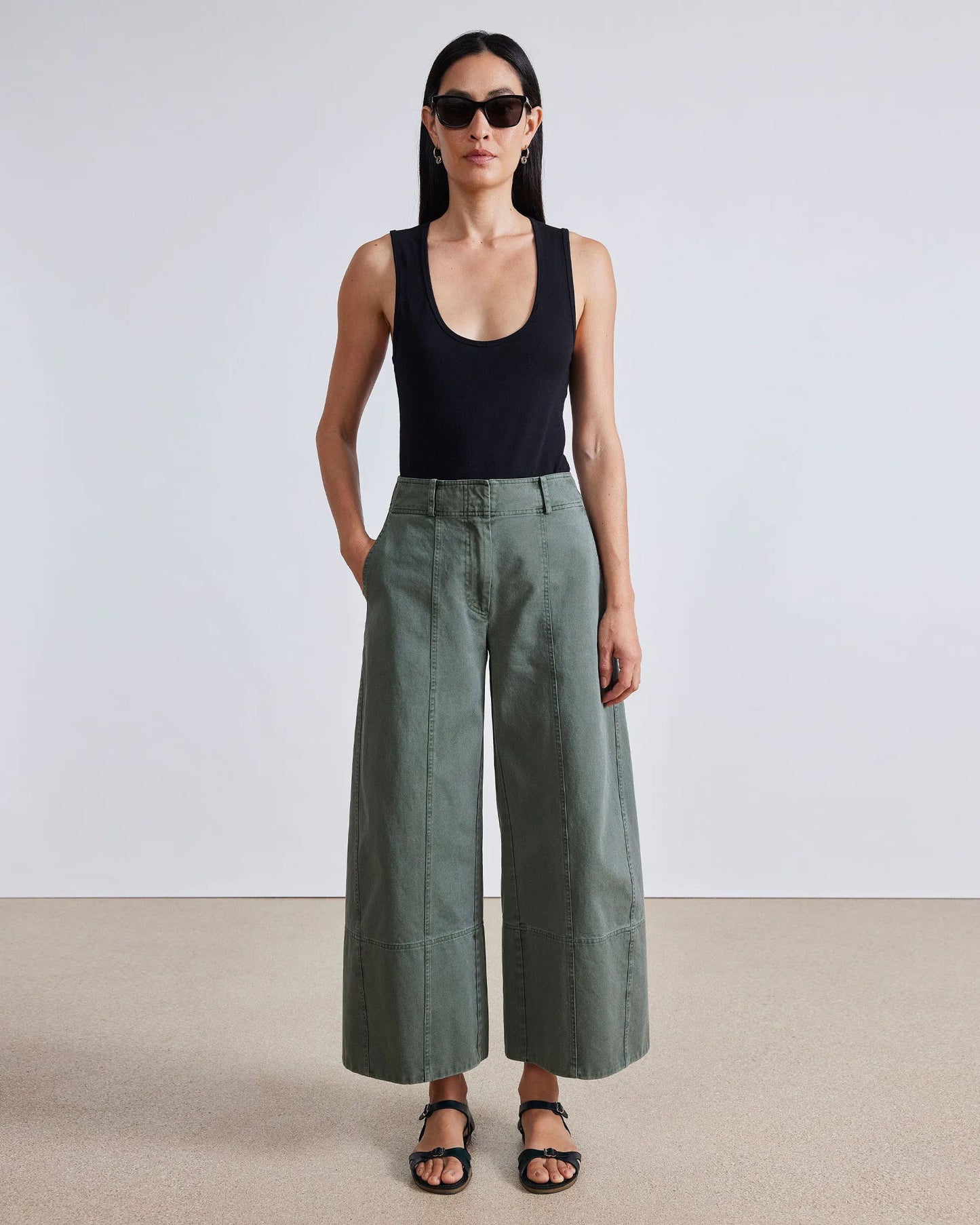 Apiece Apart Malou Wide Leg Pant Thyme-Apiece Apart-Thistle Hill