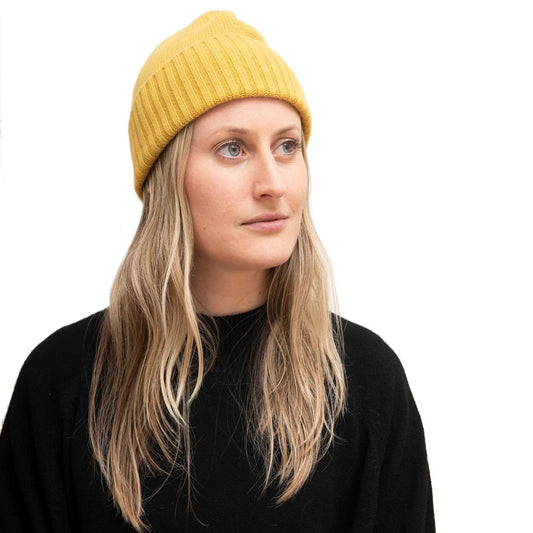 Meg Cohen Cashmere Flat Hat Tuscan Yellow