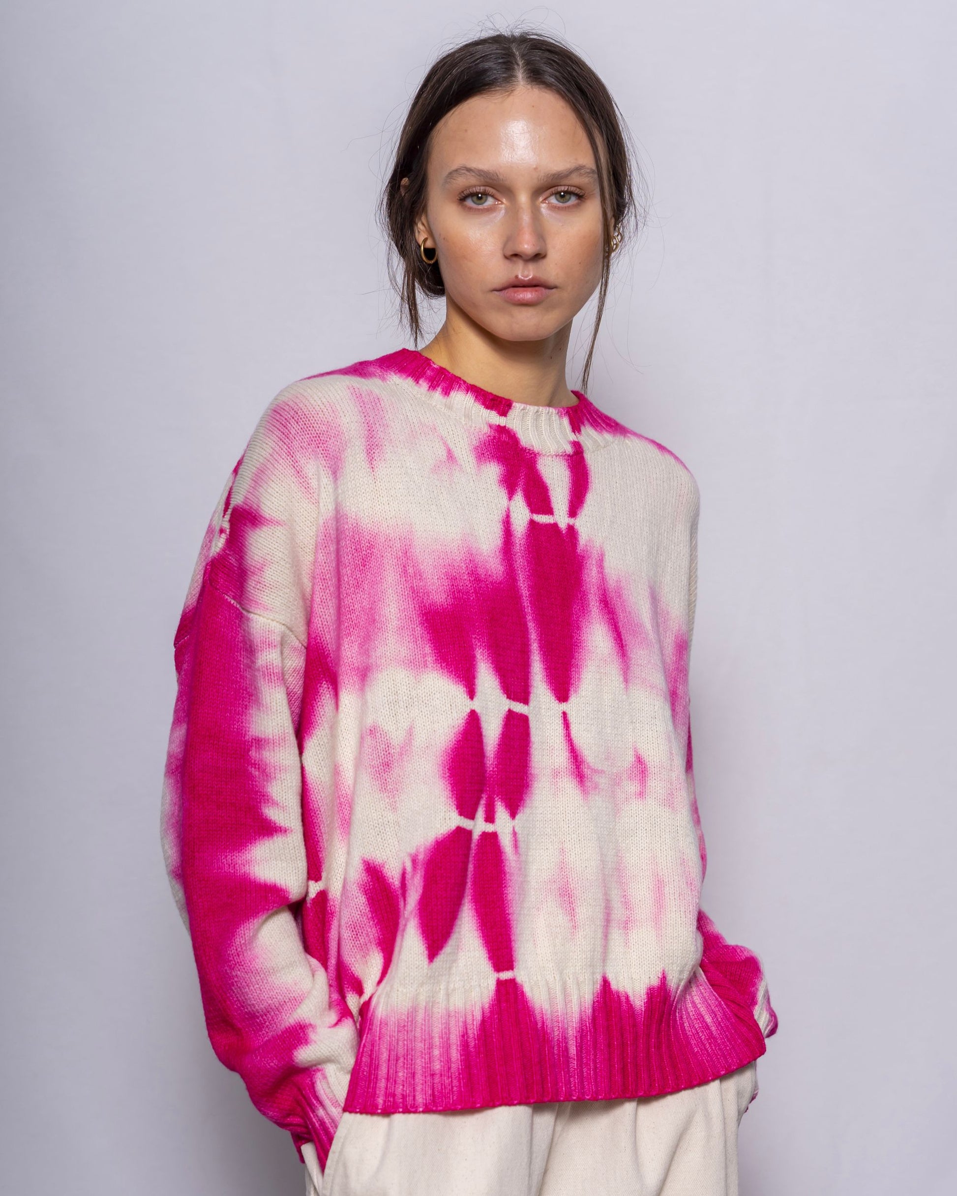 MJ Watson Shibori Round Neck Pullover Pink-MJ Watson-Thistle Hill