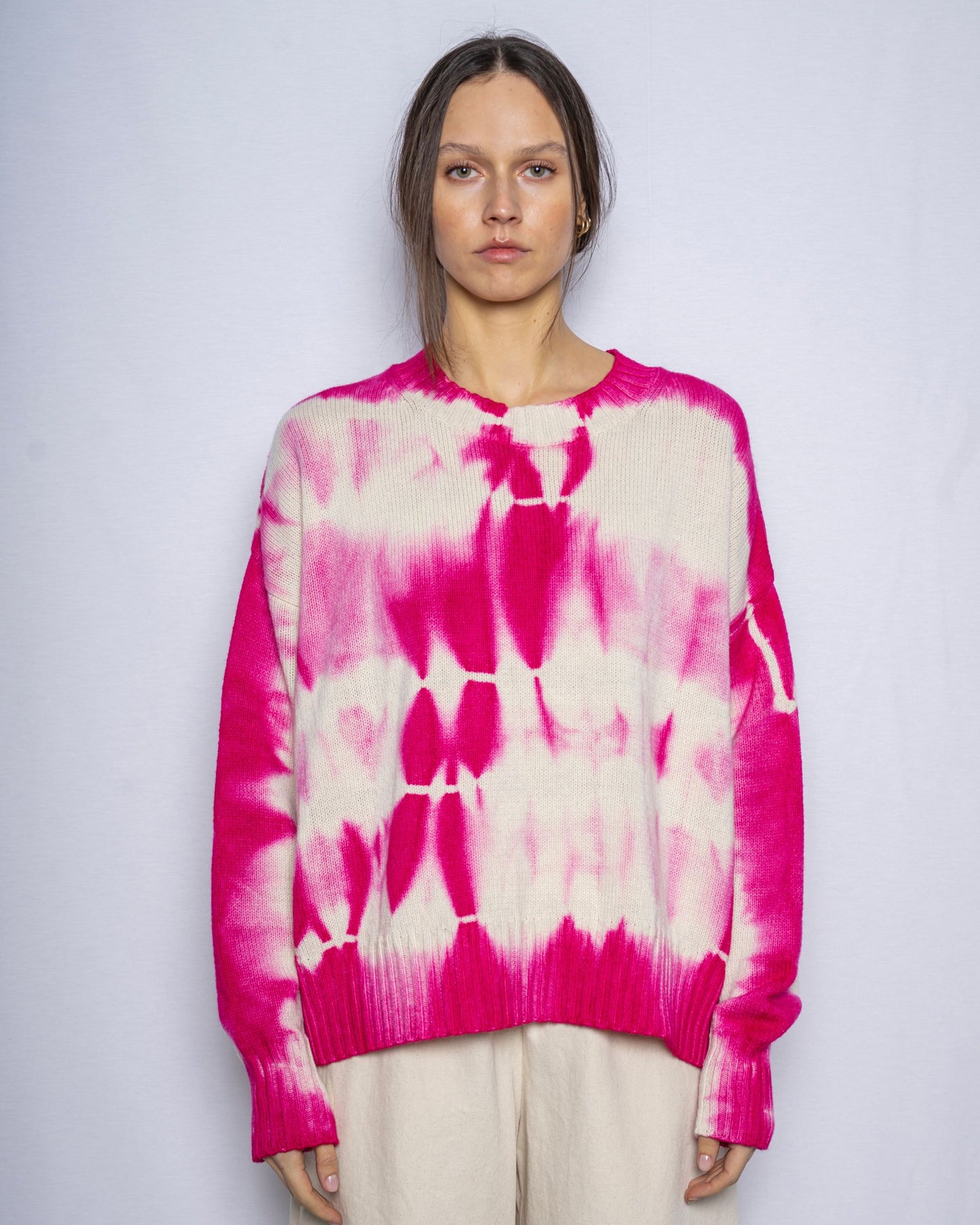 MJ Watson Shibori Round Neck Pullover Pink-MJ Watson-Thistle Hill