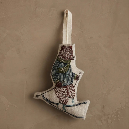 Coral & Tusk Downhill Bear Ornament-Coral & Tusk-Thistle Hill