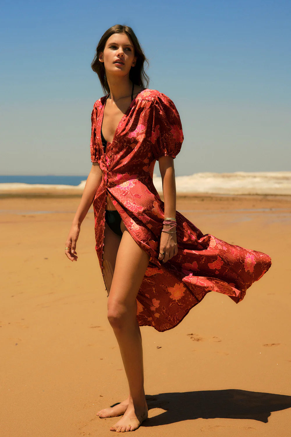 Hannah Art Wear Olivia Dress Bloom Burgundy-Hannah Art Wear-Thistle Hill