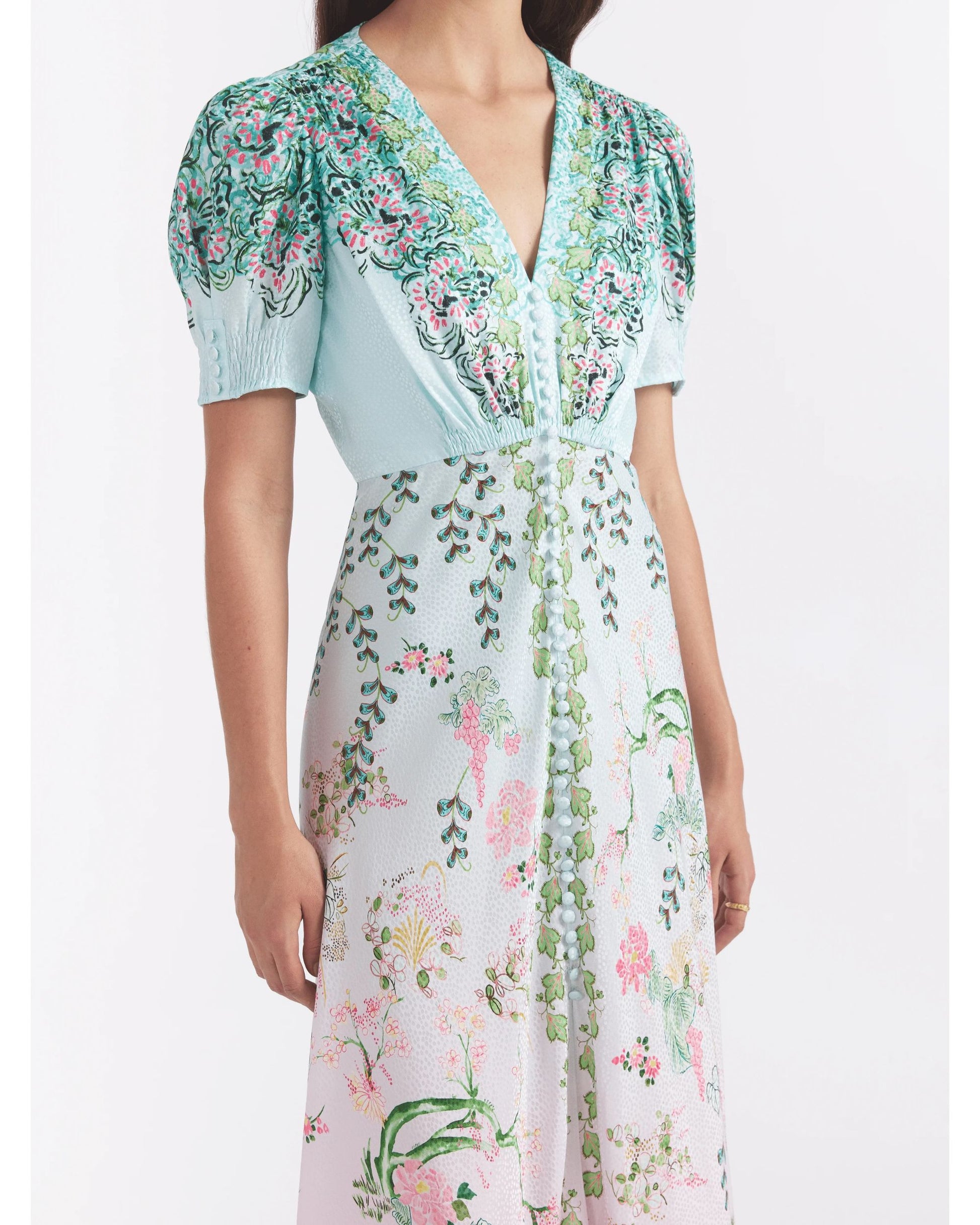 Lea Dress in Kelly Green Embroidered – SALONI