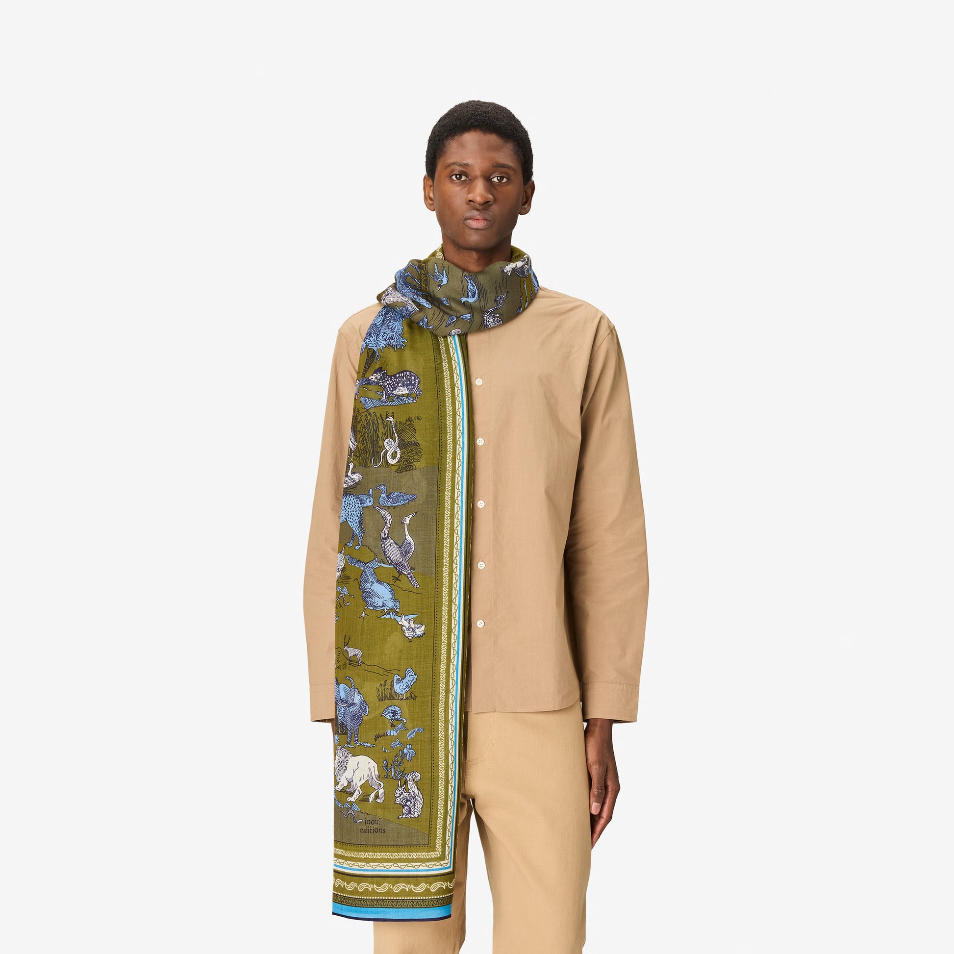 Inoui Editions Scarf 130 Reverie Khaki-Inoui Editions-Thistle Hill